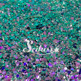 Velvet Chameleon Chunky Glitter - Purple Glitter / Turquoise Glitter